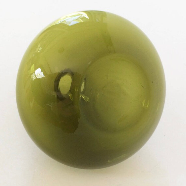 Vintage Mid Century Olive Green Glass Bud Vase