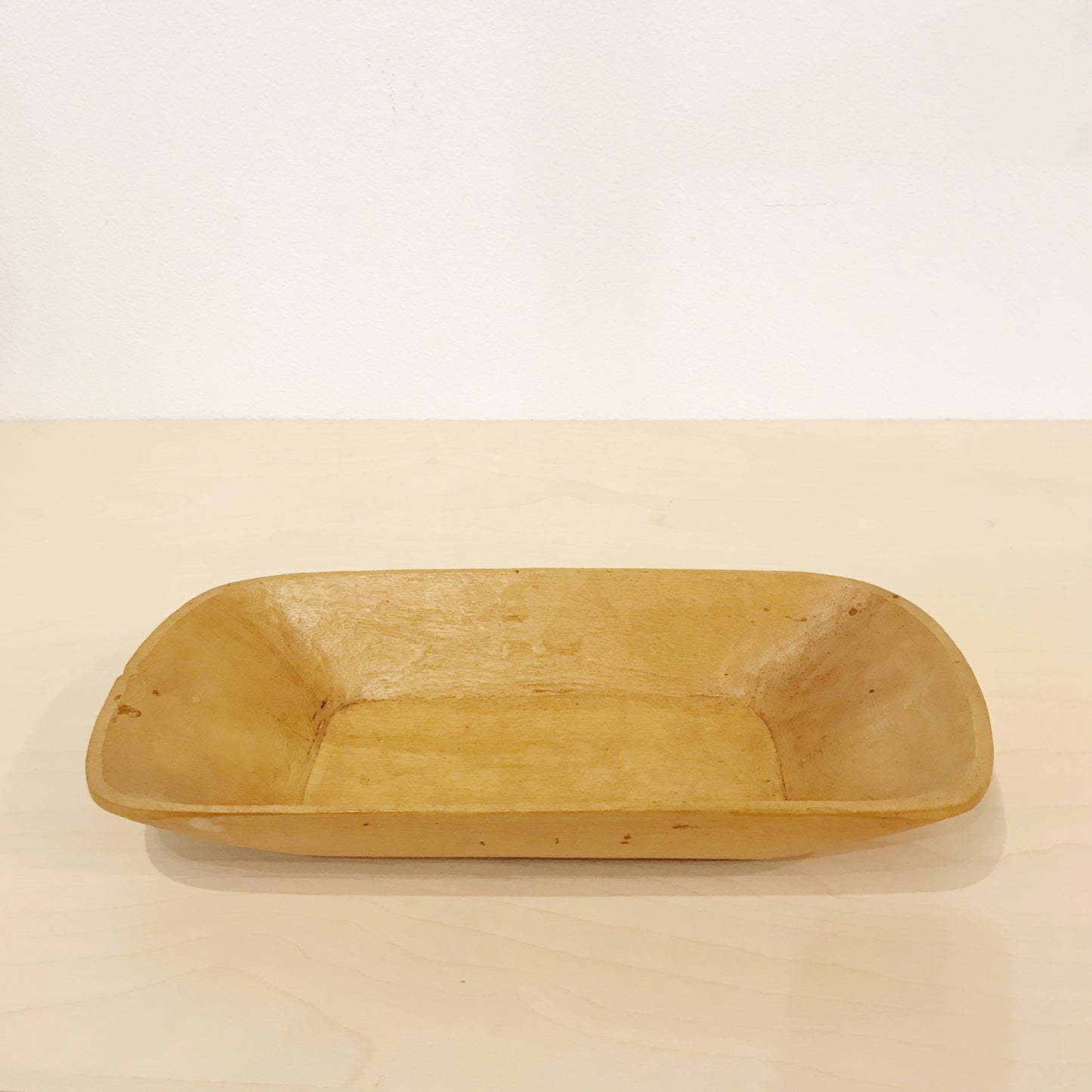 Antique Hand Carved Medium Wood Dough Bowl