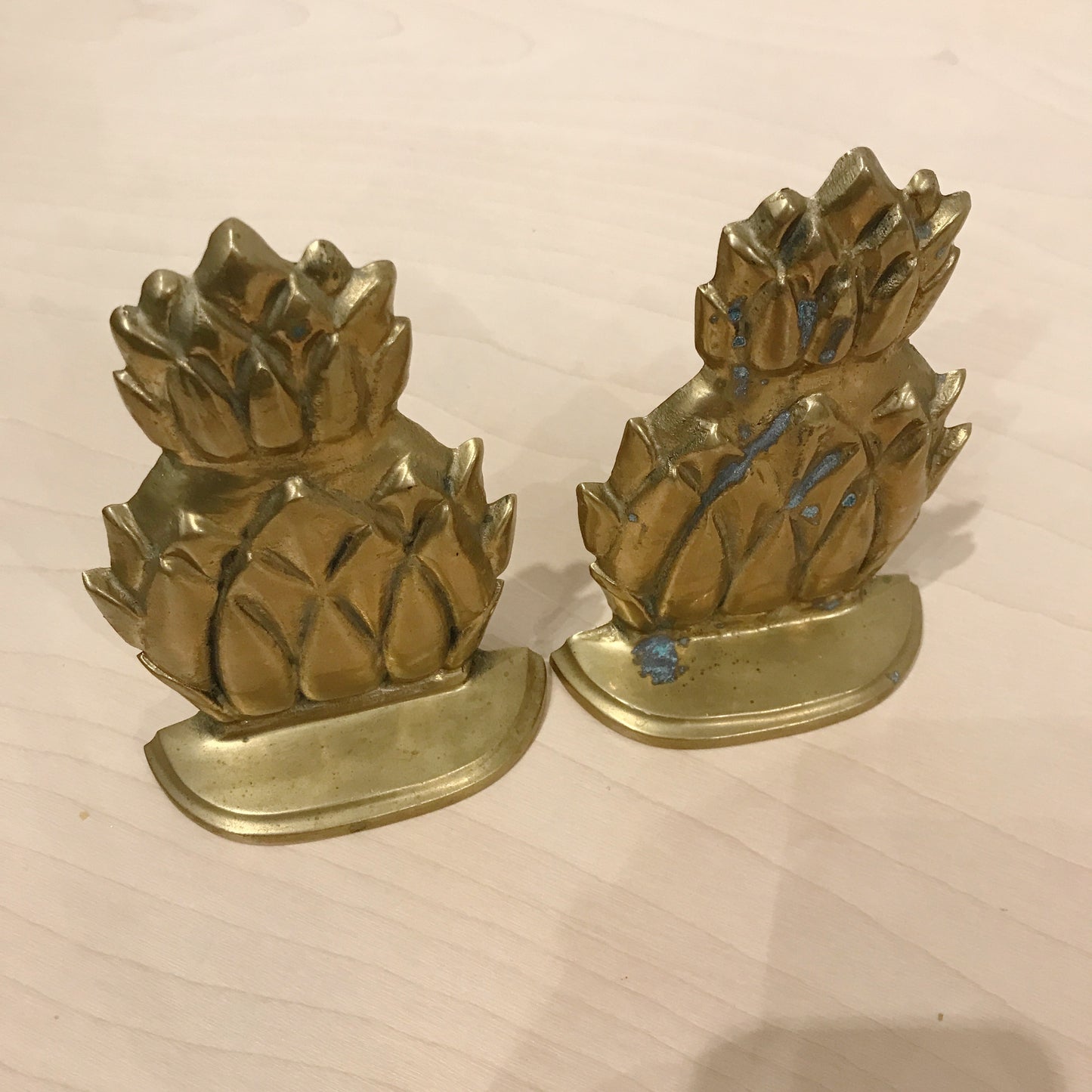 Vintage Brass Pineapple Bookends