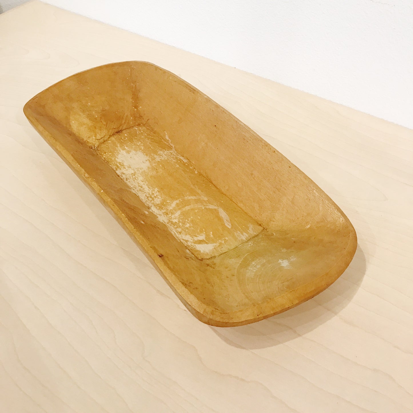 Antique Hand Carved Large Wood Dough Bowl