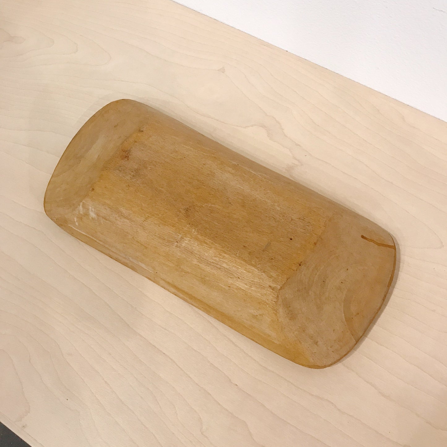 Antique Hand Carved Large Wood Dough Bowl