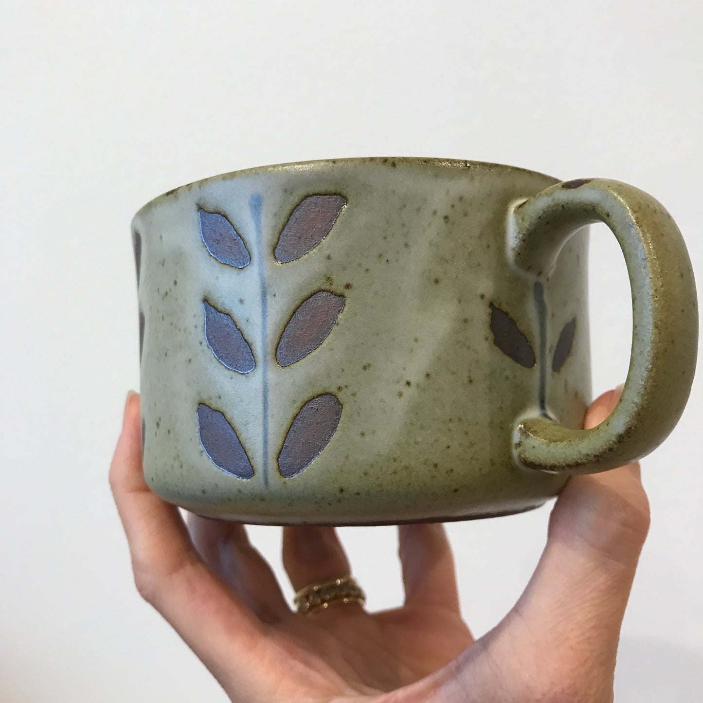 Vintage Oversized Speckled Stoneware Mugs