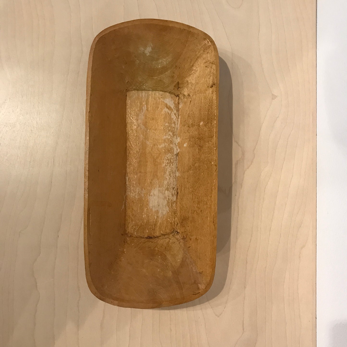Antique Hand Carved Large Wood Dough Bowl