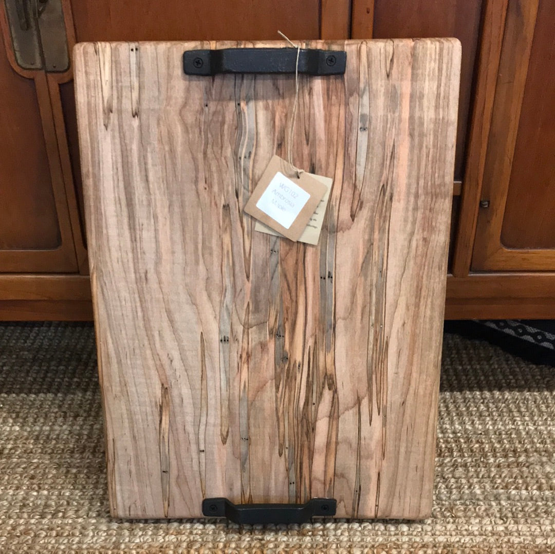 Ambrosia Maple Board with Two Iron Handles