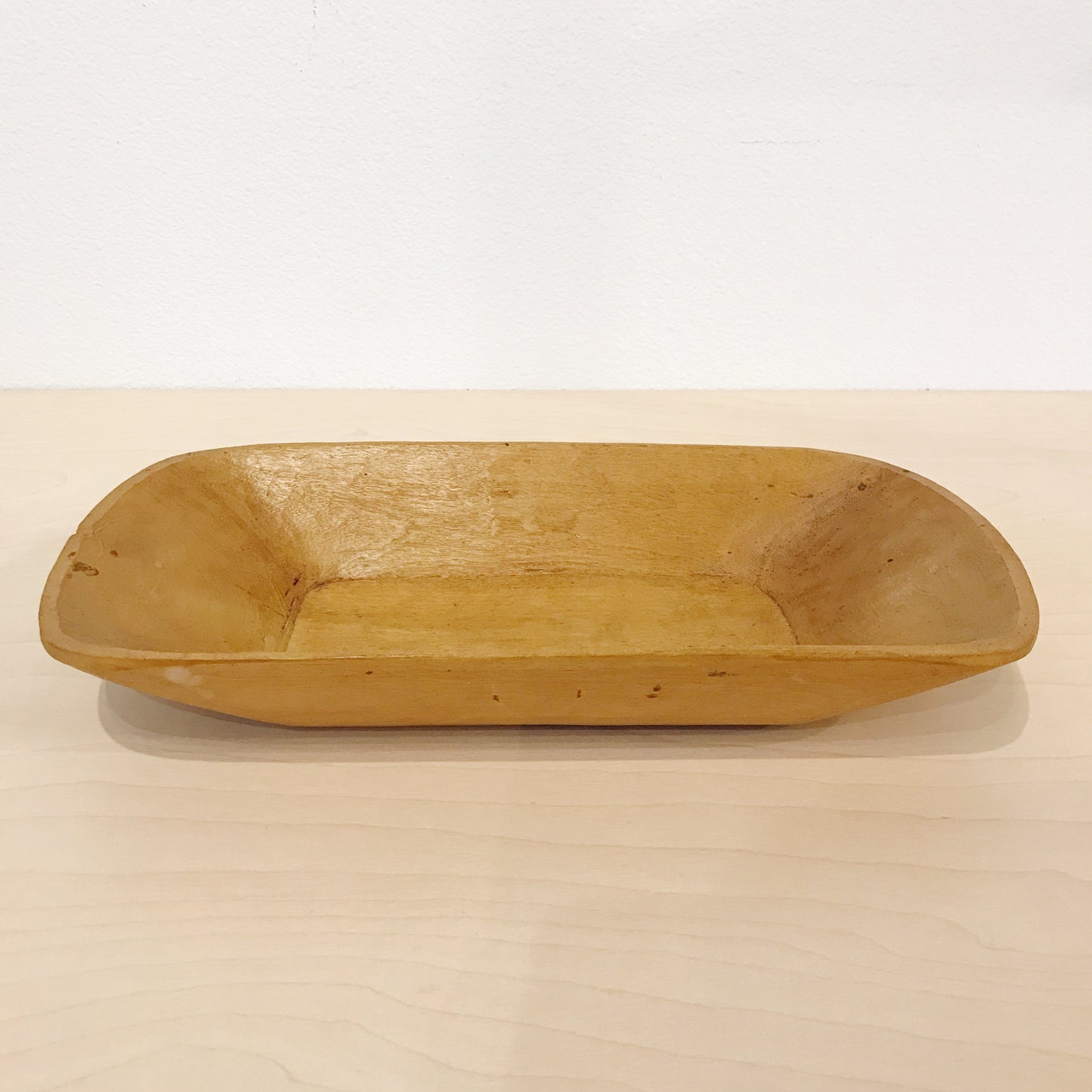 Antique Hand Carved Medium Wood Dough Bowl