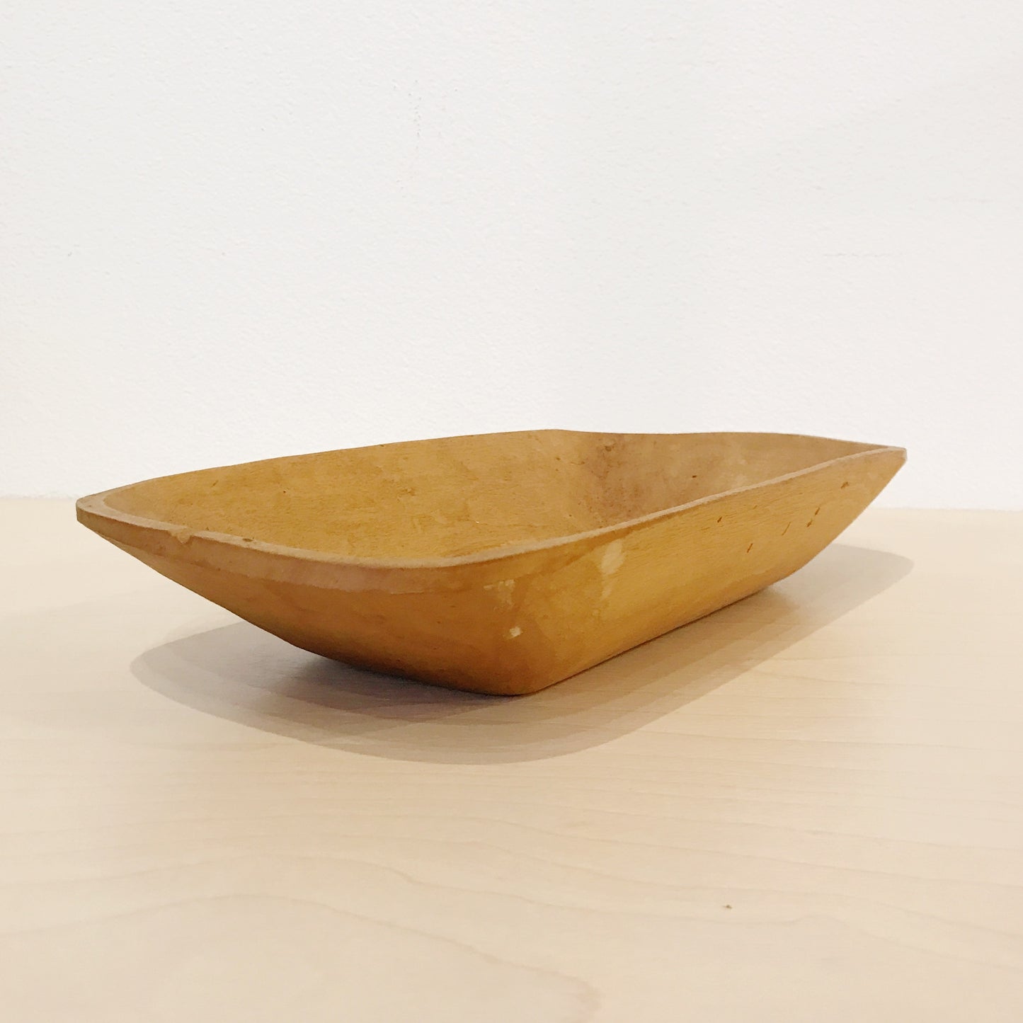 Antique Hand Carved Medium Wood Dough Bowl