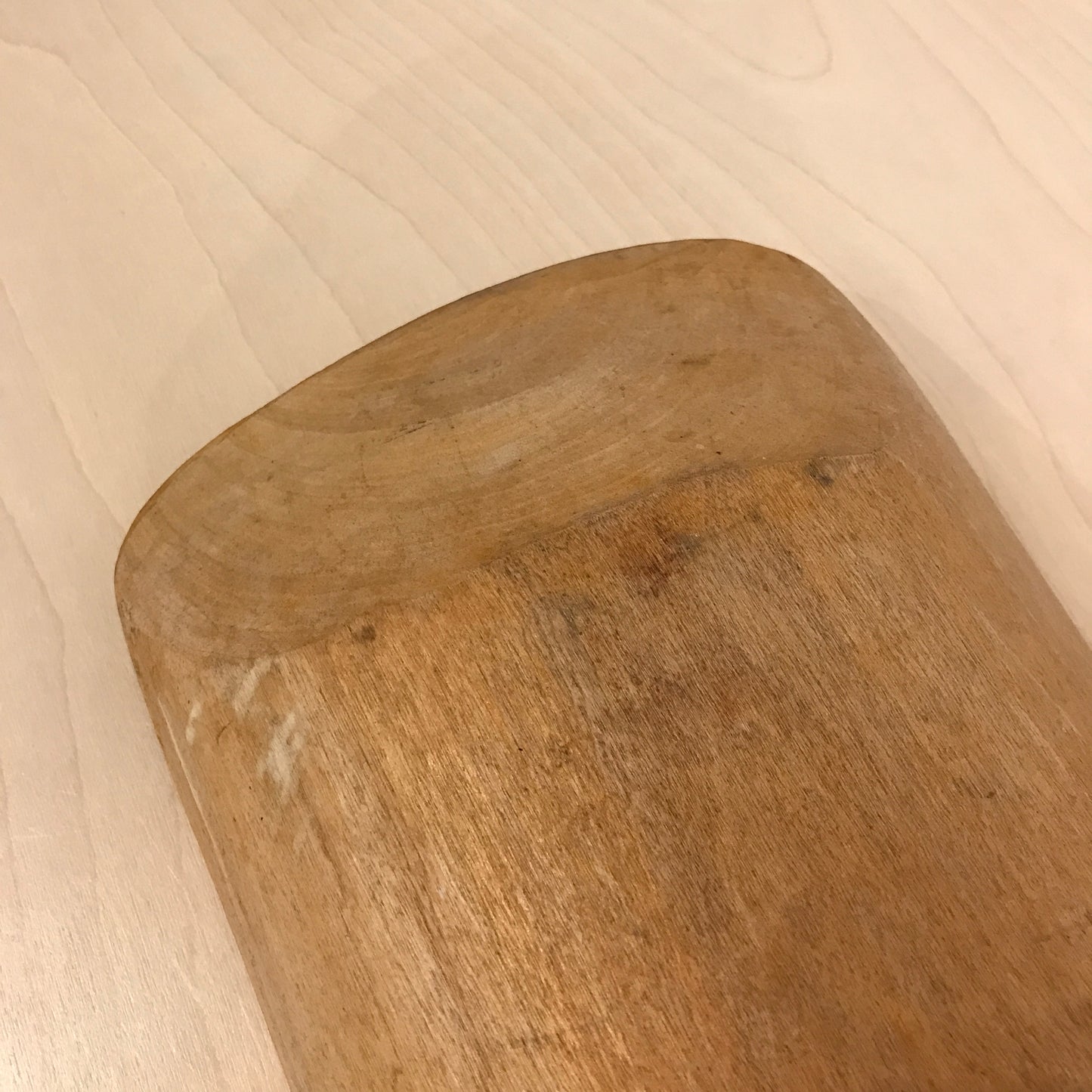 Antique Hand Carved Large Wood Dough Bowl
