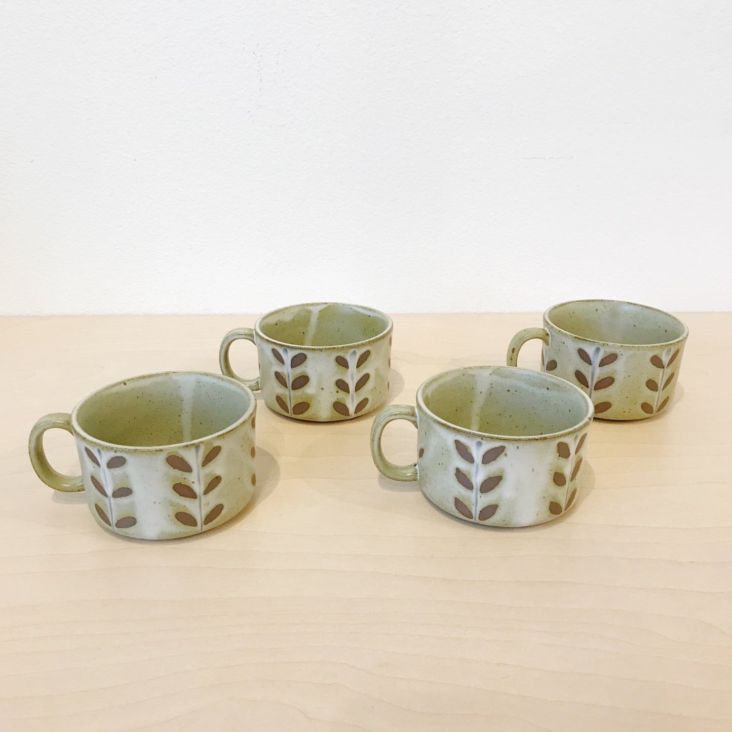Vintage Oversized Speckled Stoneware Mugs