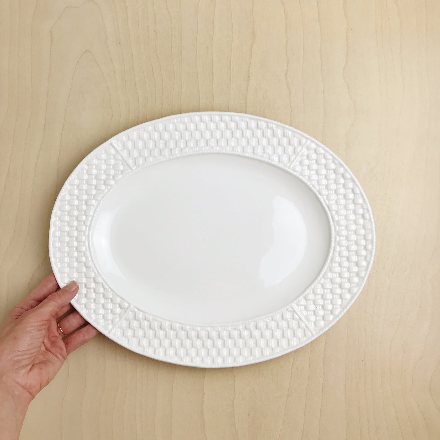 Tiffany & Co. Basket Weave Oval Serving Platter