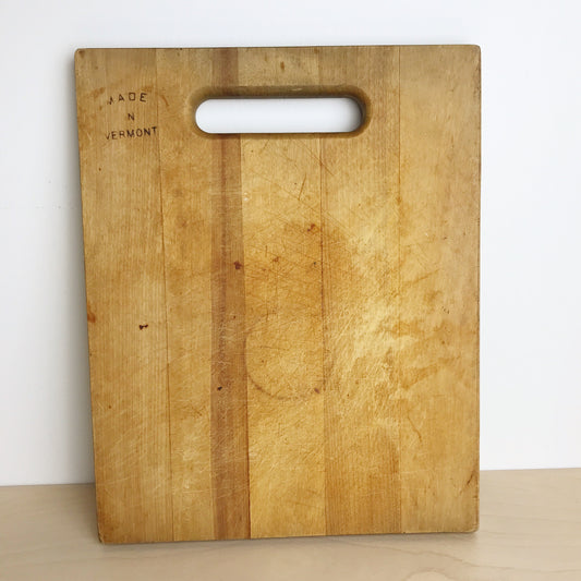 Vintage Thick Wood Cutting Board with Cutout Handle