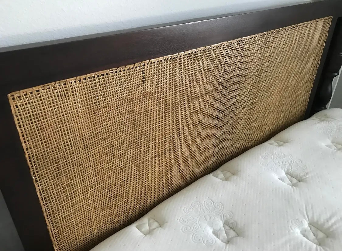 Vintage Four Poster Bed with Cane Headboard