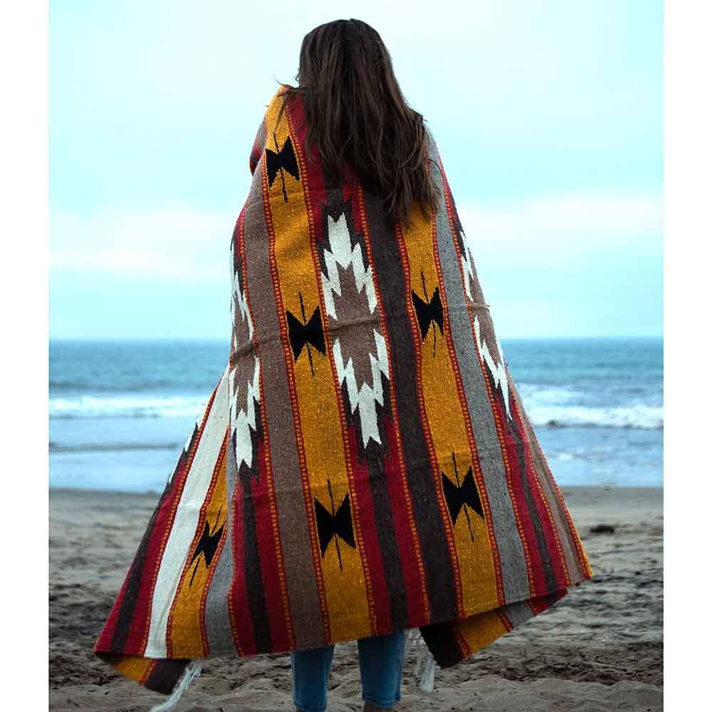 Handmade Mexican Diamond Blanket 100% Wool