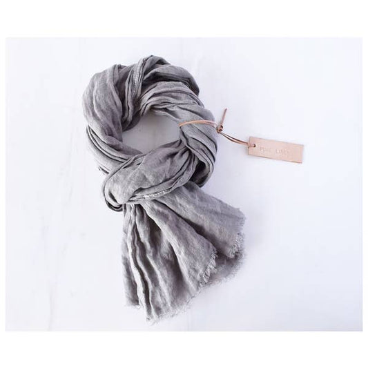 Gray Linen Scarf