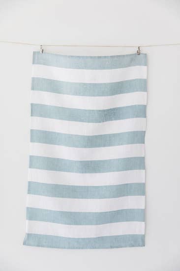Chambray Blue + White Stripe Tea Towel