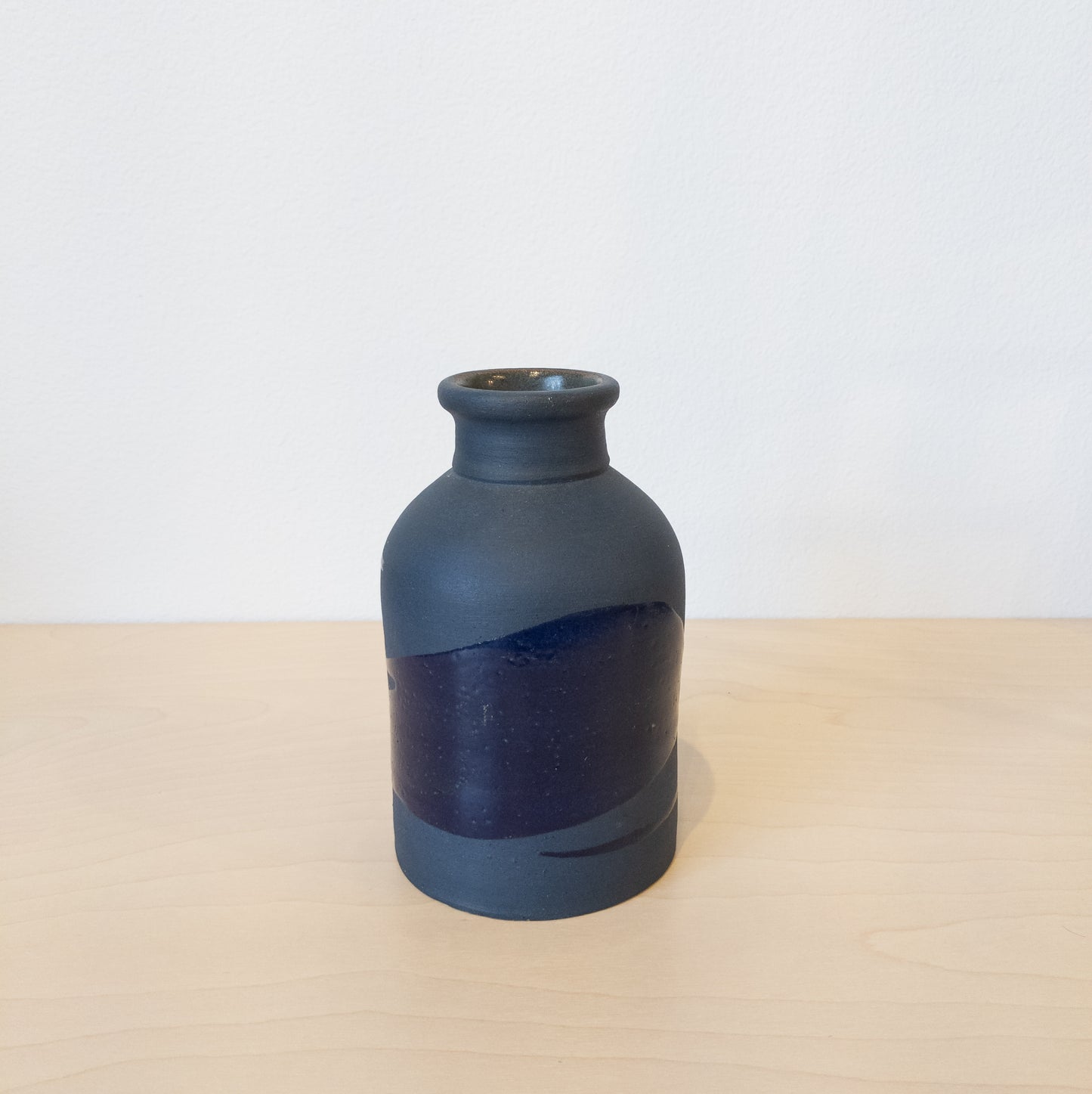 Vintage studio pottery stoneware drip glaze vase