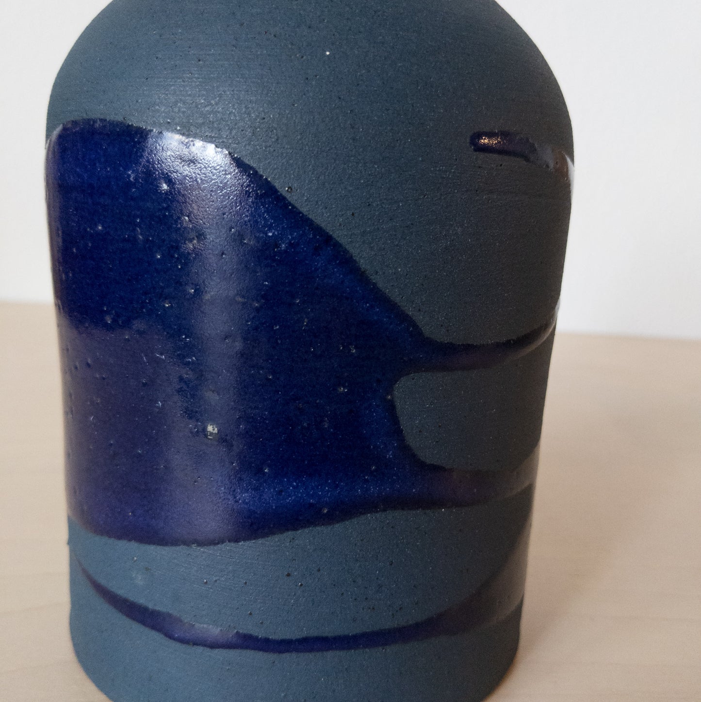 Vintage studio pottery stoneware drip glaze vase