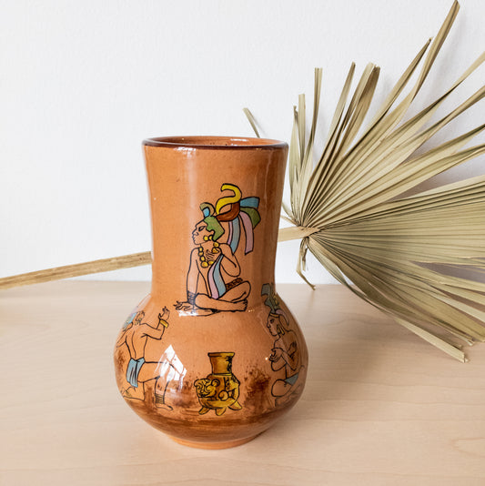 Vintage 1980s Mexican Glazed Terra-cotta Vase