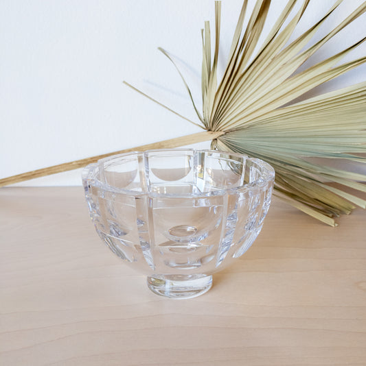 Vintage large “Thousand Windows” crystal bowl by Simon Gate for Orrefors - signed edition 0395-121
