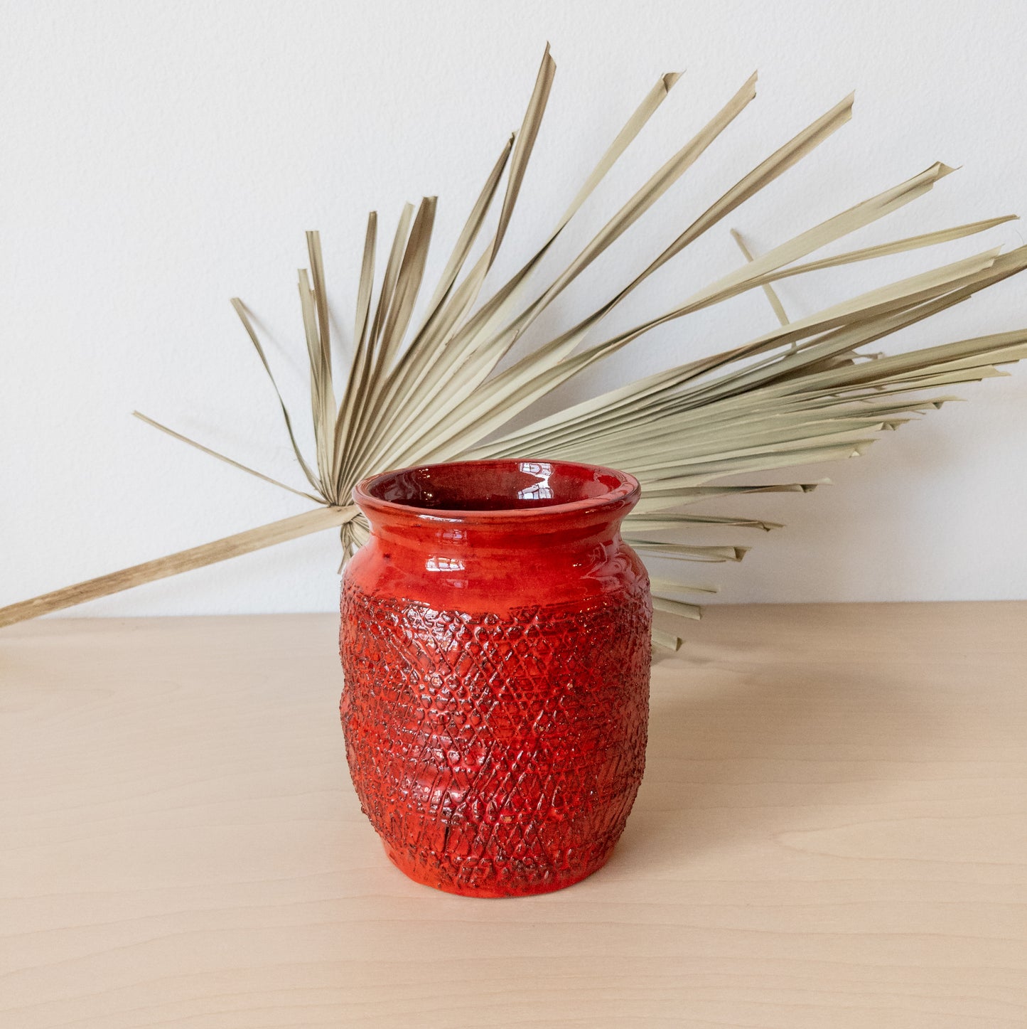 Vintage Red Stoneware Vase