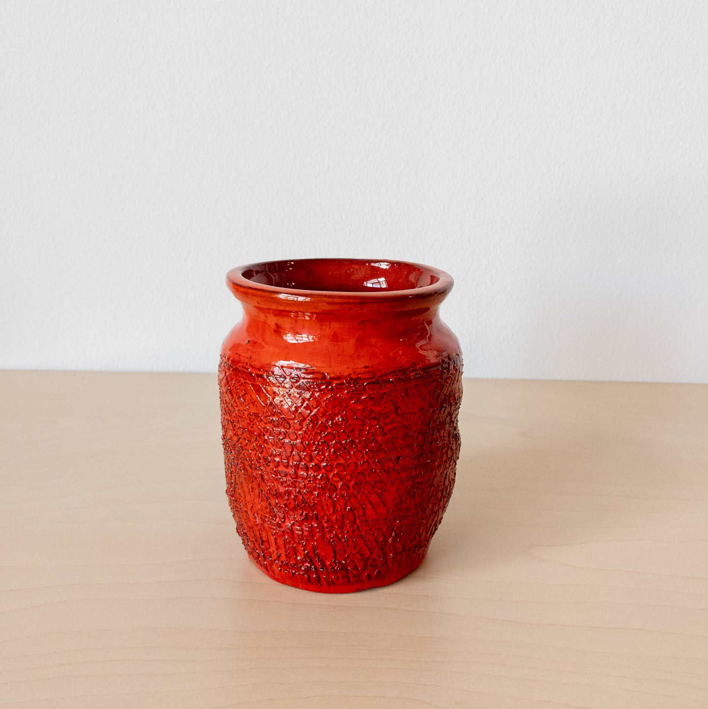 Vintage Red Stoneware Vase