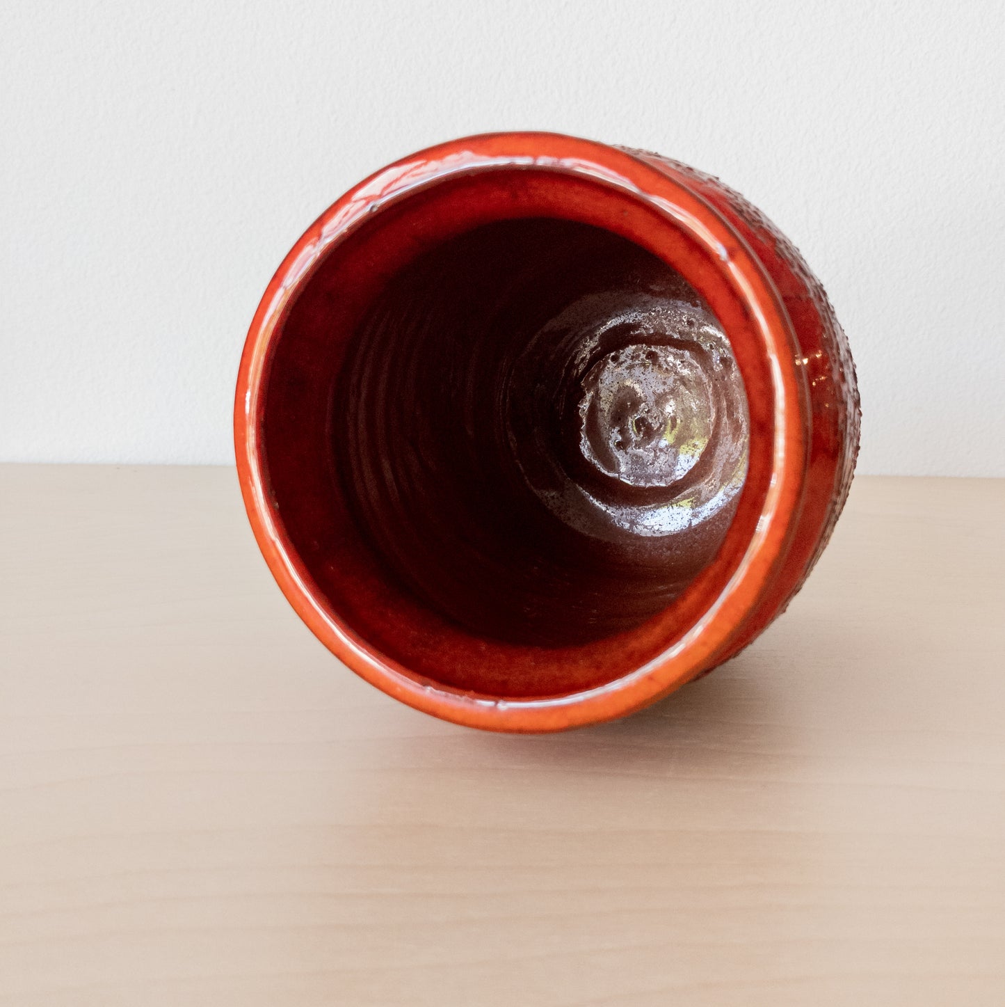 Vintage Red Stoneware Vase