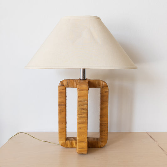 Original 1970’s George Kovacs Cane Wrapped Table Lamp