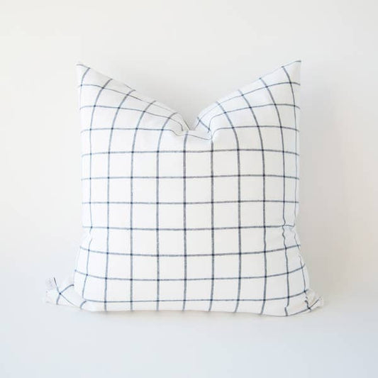 Ivory Black Check Pillow Cover