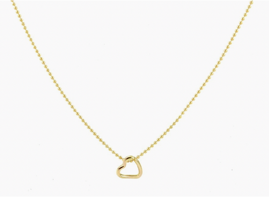 Sweet and simple, this necklace is one of our favorite every day wears. So perfect and comfortable we never want to take it off! Handmade mini heart pendant on a super delicate ball chain, available in 16" and 18" chain lengths.
