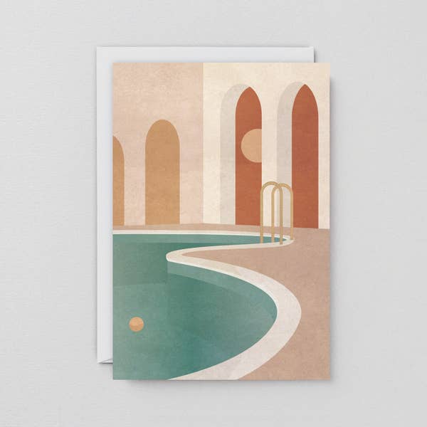 Pool with Arches Greeting Card