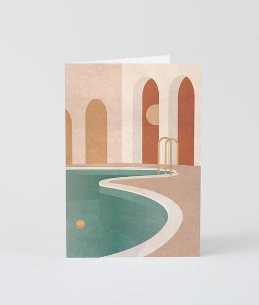 Pool with Arches Greeting Card