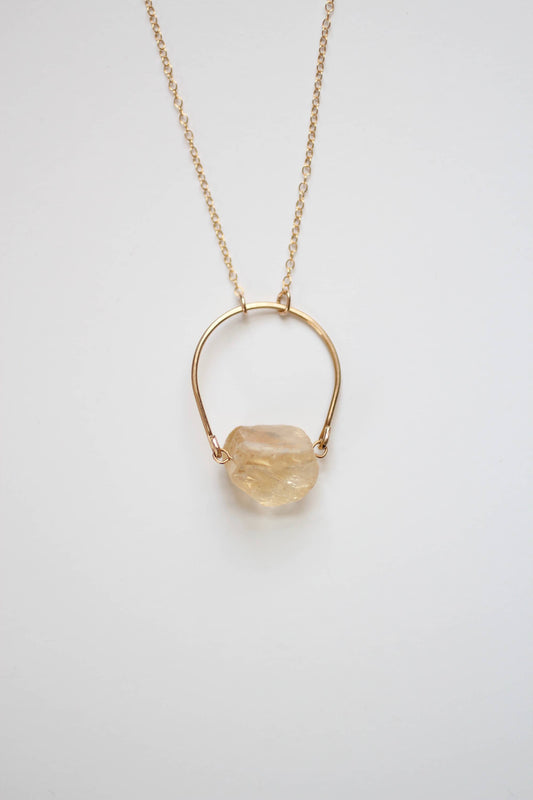 Arch Citrine Raw Crystal Necklace