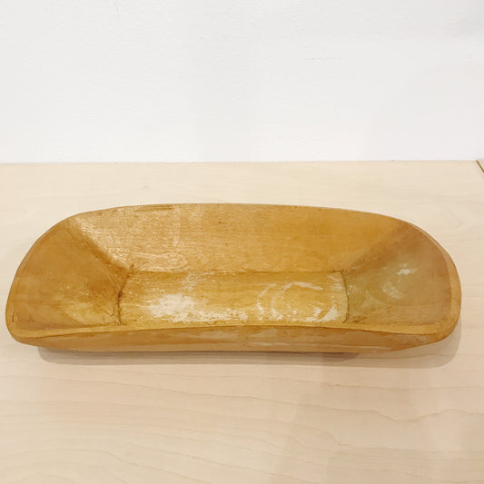 Antique Hand Carved Large Wood Dough Bowl