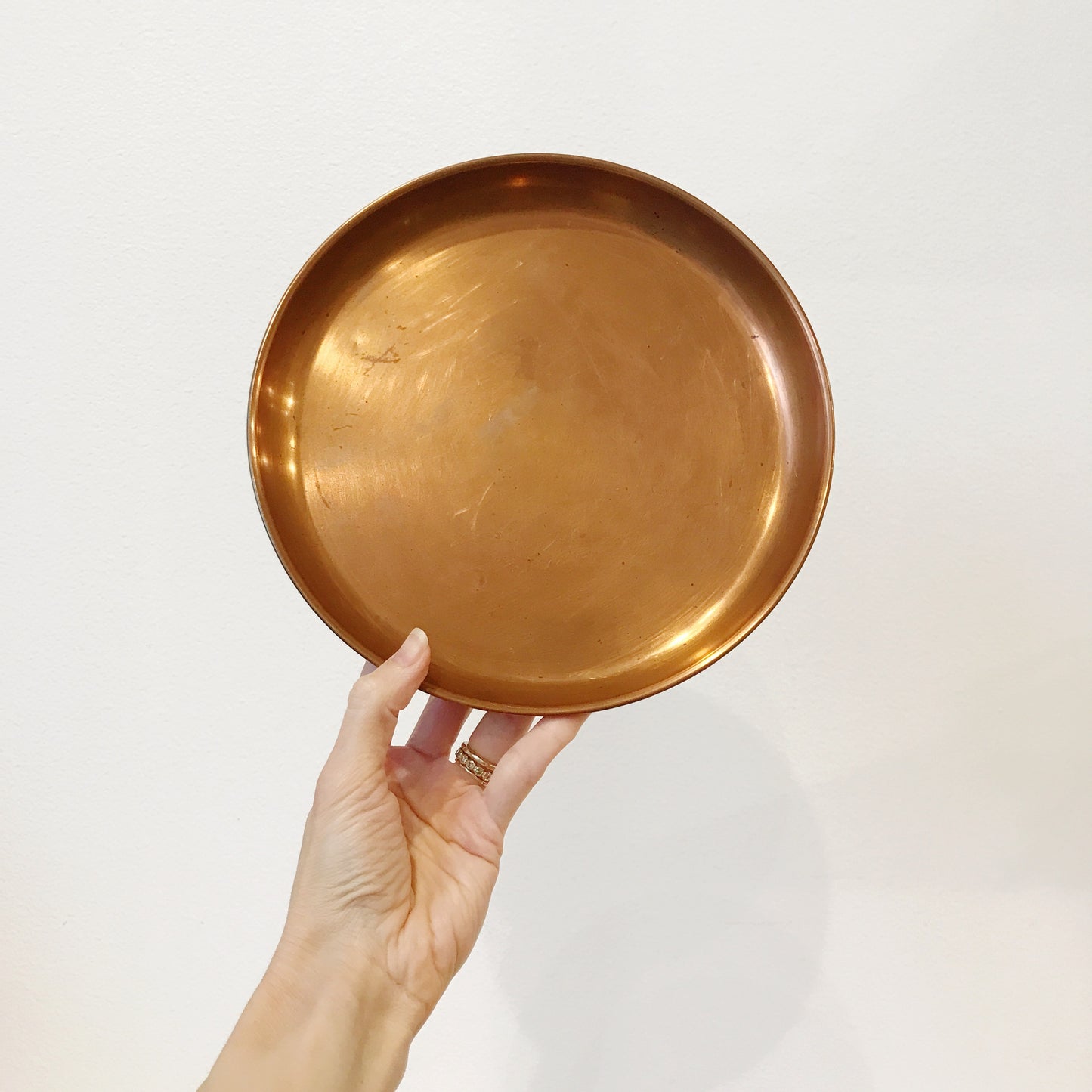 Vintage Round Copper Tray