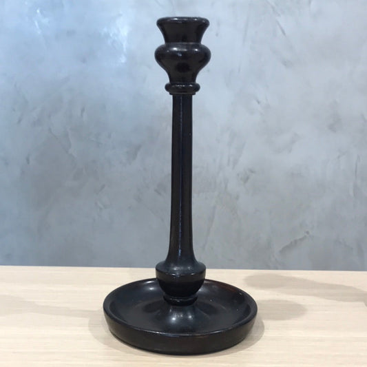 Antique Turned Wood Candlestick- single