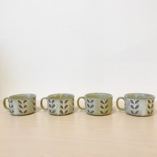 Vintage Oversized Speckled Stoneware Mugs