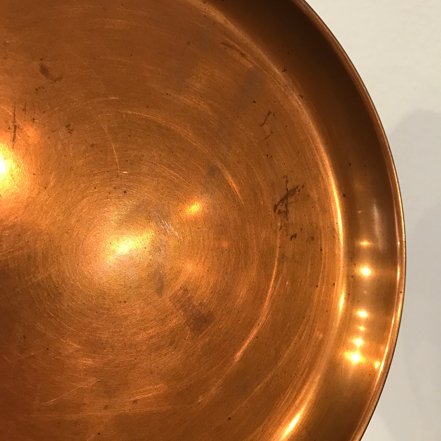 Vintage Round Copper Tray