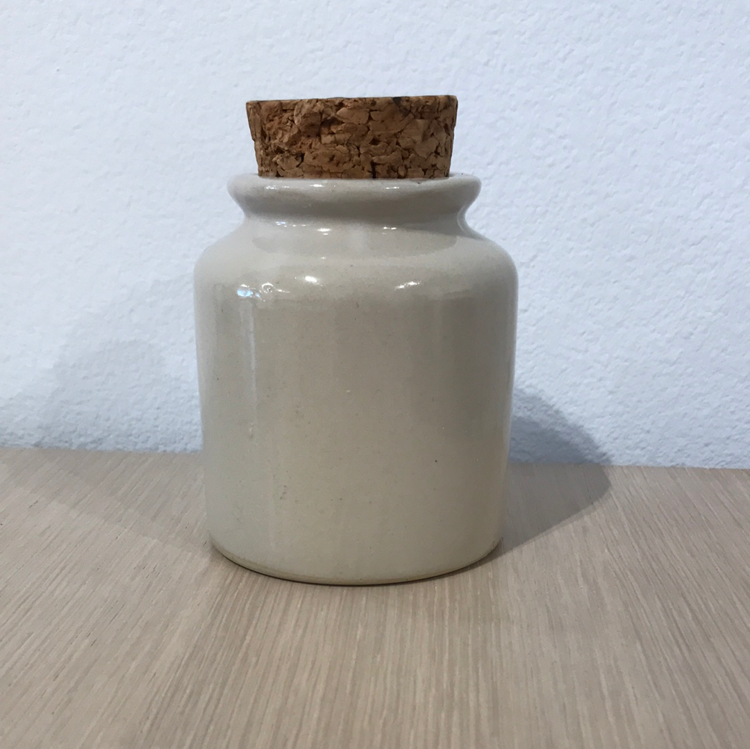 Vintage Stoneware Canister with Cork Lid