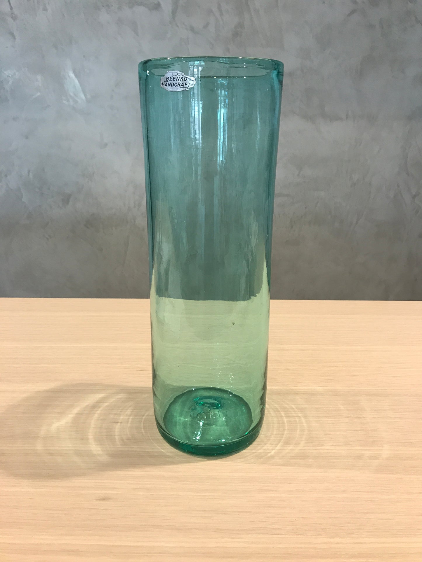 Vintage Blenko Tall Aqua Glass Vase