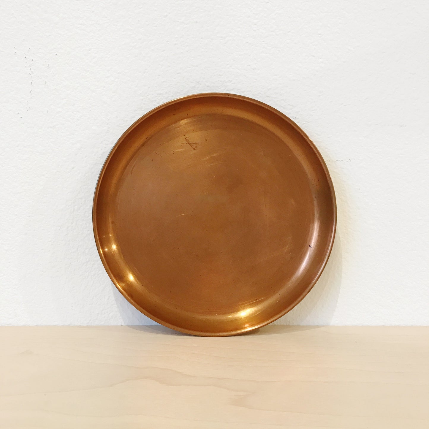 Vintage Round Copper Tray