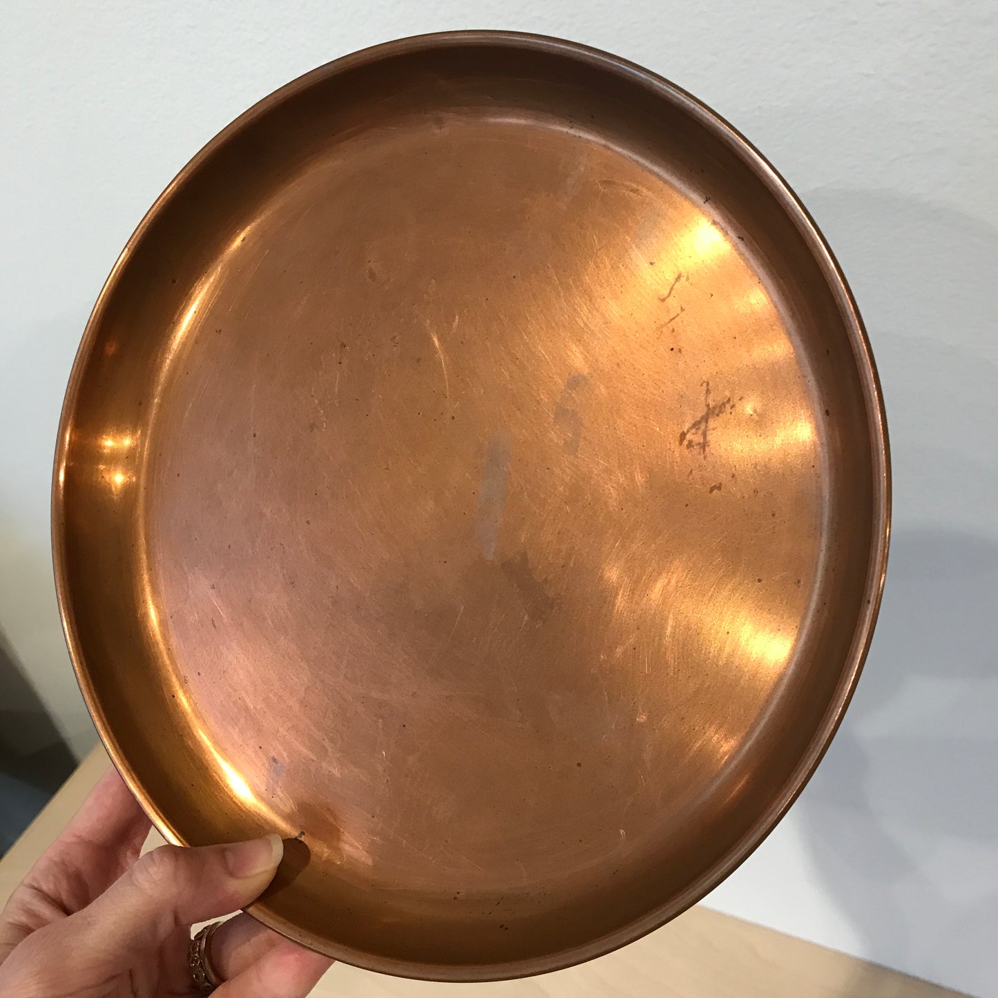 Vintage Round Copper Tray